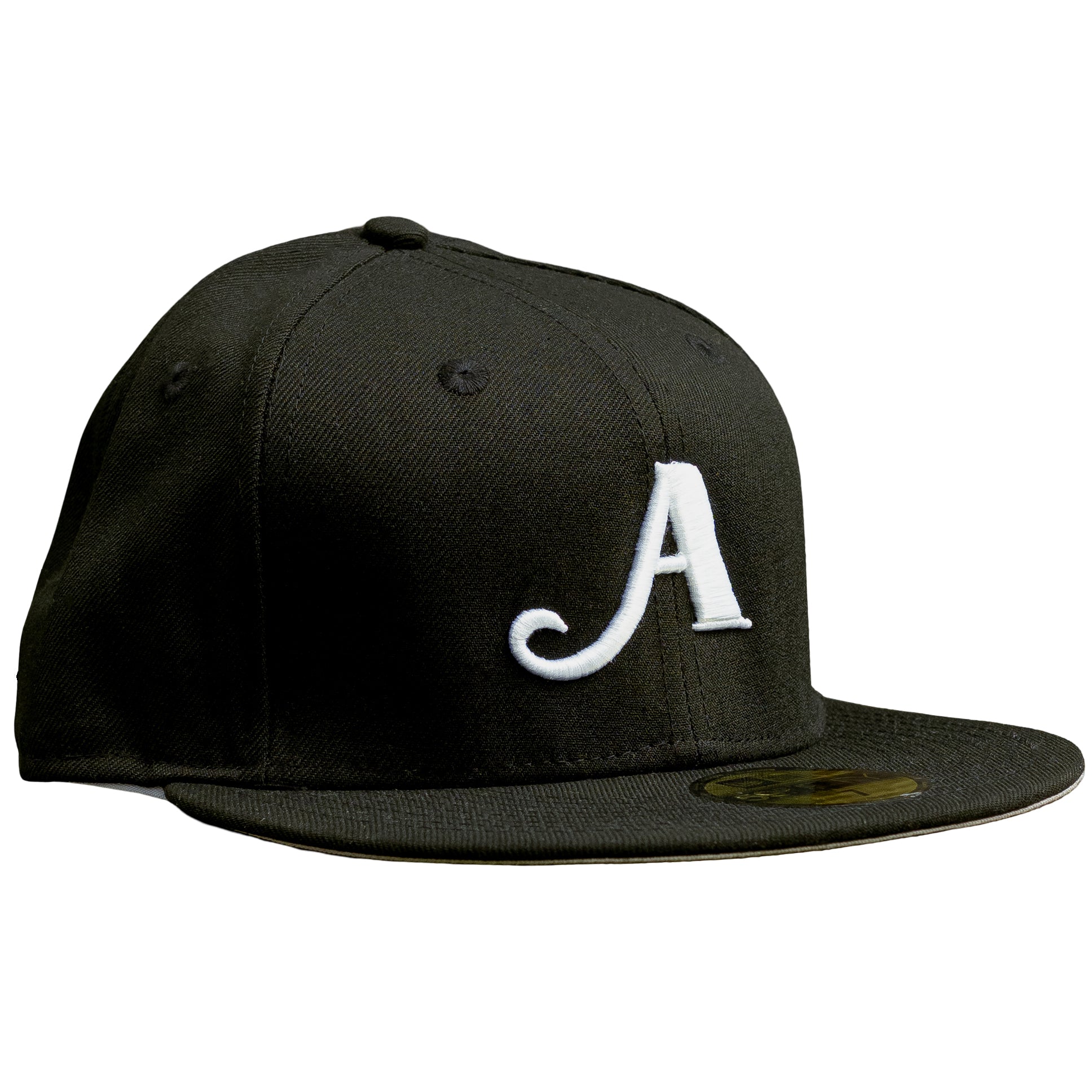 "A" Logo Fitted Hat - Black