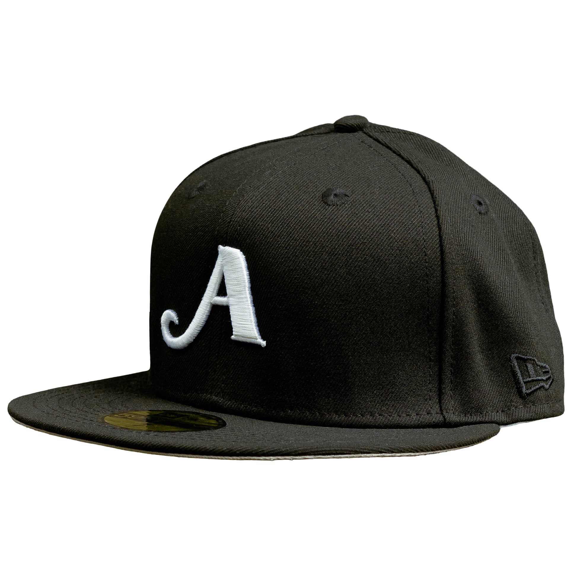 "A" Logo Fitted Hat - Black